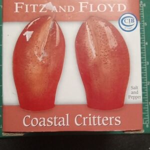 Fitz and Floyd Red Lobster Claw Shakers Salt And Pepper Super Cute New In Box